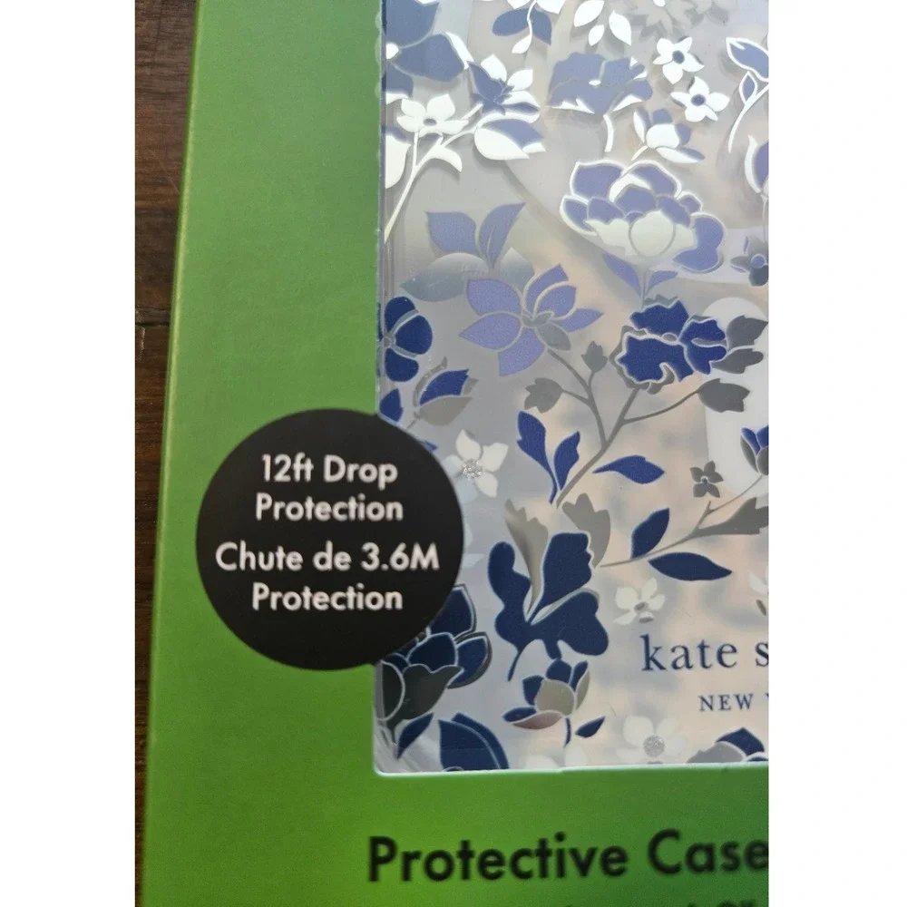 Kate Spade New York iPhone 17 Pro Max MagSafe Case Blue Floral 12ft Drop Proof